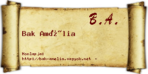 Bak Amélia névjegykártya